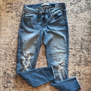 KanCan Light Blue Distressed Ankle Jeans